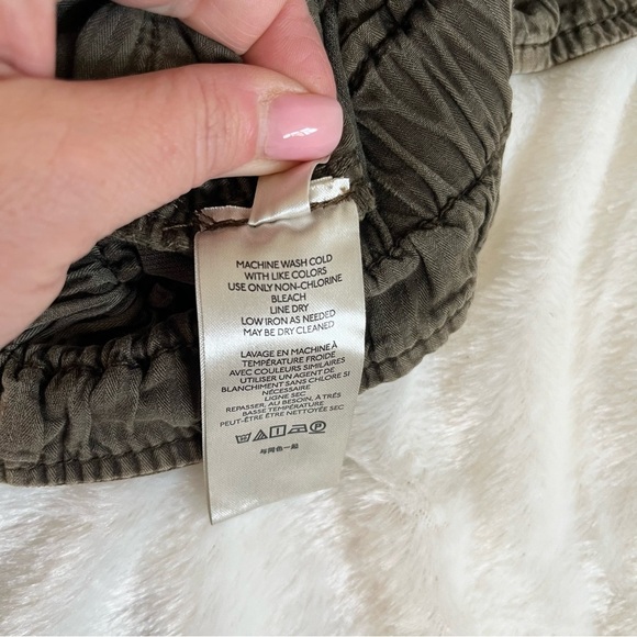 Free People Margate Pleated Trouser Women's XS PaperBag Waist Boho Brown Green - Picture 11 of 12